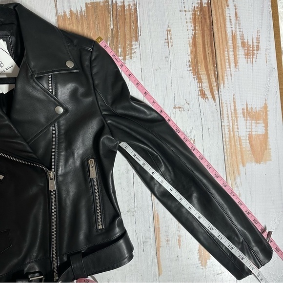 Anine Bing Lamb Leather Black Moto Biker Jacket Size XS - Picture 14 of 16